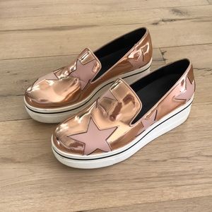 Stella McCartney rose gold platform sneakers